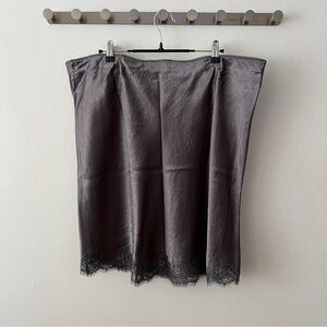 J. Crew Charcoal Skirt with Lace Hem